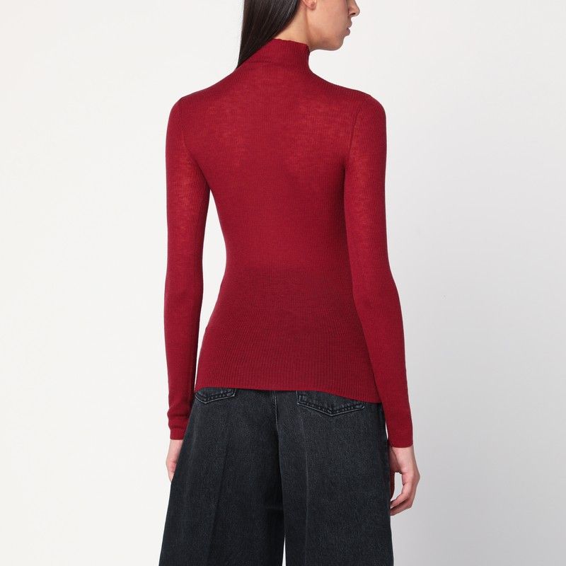6397 6397 Bordeaux Semi-Sheer Turtleneck Size M / US 6-8 / IT 42-44 - 2 Thumbnail