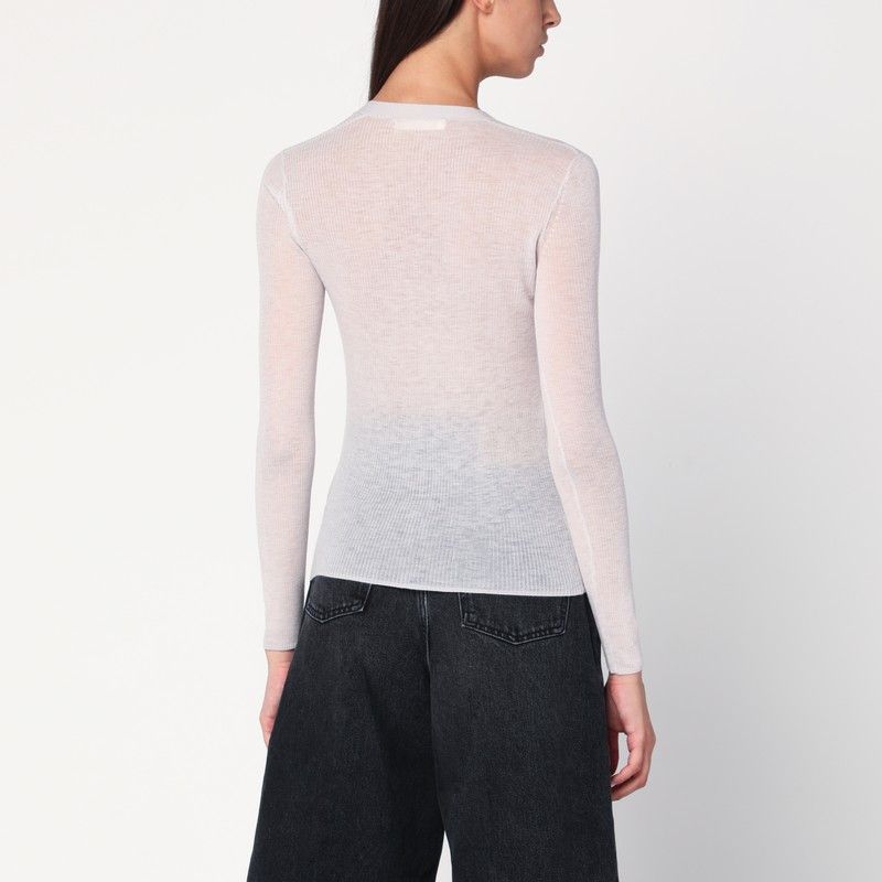 6397 6397 Ivory Semi-Sheer Knit Cardigan Size M / US 6-8 / IT 42-44 - 2 Thumbnail