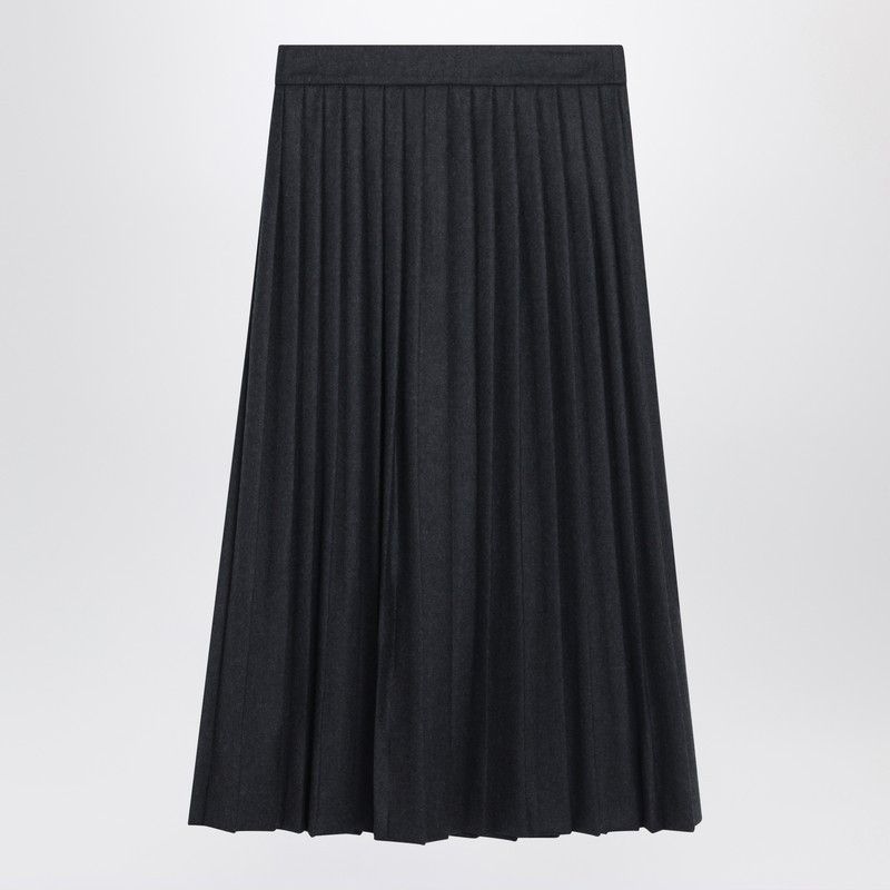 Prada Prada Grey Pleated Wool Skirt Size 27" / US 4 / IT 40 - 2 Thumbnail
