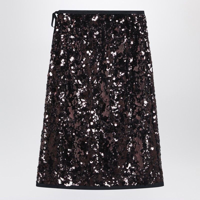 Prada Prada Plum-Coloured Sequined Skirt Size 30" / US 8 / IT 44 - 2 Thumbnail