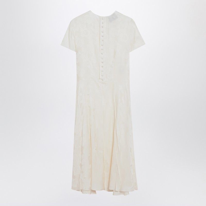 Prada Prada Ivory Dress In Damask Silk Blend Size S / US 4 / IT 40 - 2 Thumbnail