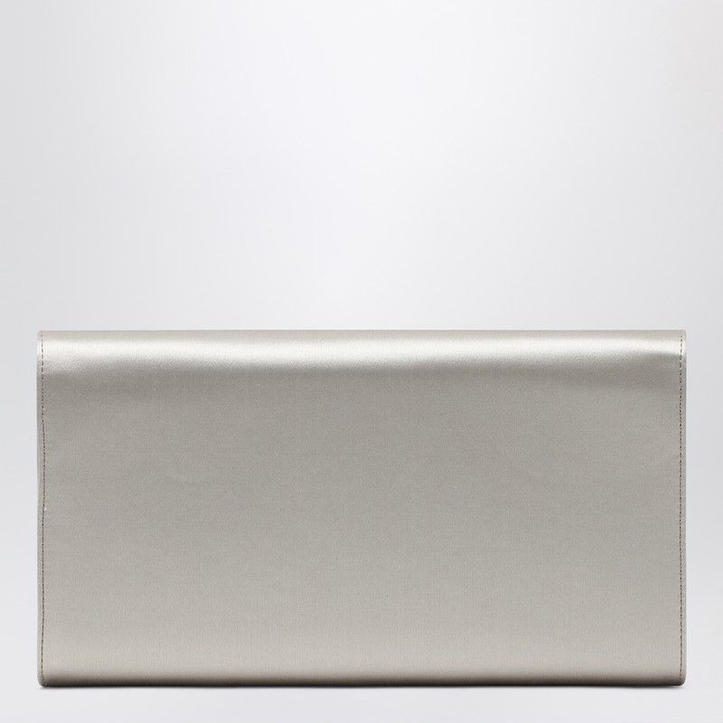 Roger Vivier Roger Vivier Pearl Grey Satin Clutch Bag With Buckle Size ONE SIZE - 2 Thumbnail