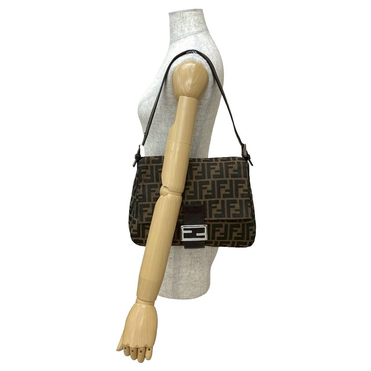 Fendi Fendi Fendi Mamma Baguette Canvas Leather Shoulder Bag Leather Shoulder Bag Size ONE SIZE - 3 Thumbnail