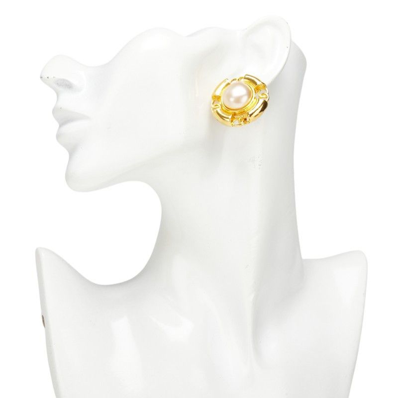 Chanel Chanel Chanel Coco Mark Round Earrings Metal Earrings Size ONE SIZE - 5 Thumbnail