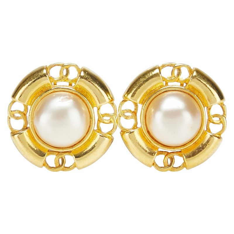 Chanel Chanel Chanel Coco Mark Round Earrings Metal Earrings Size ONE SIZE - 2 Thumbnail