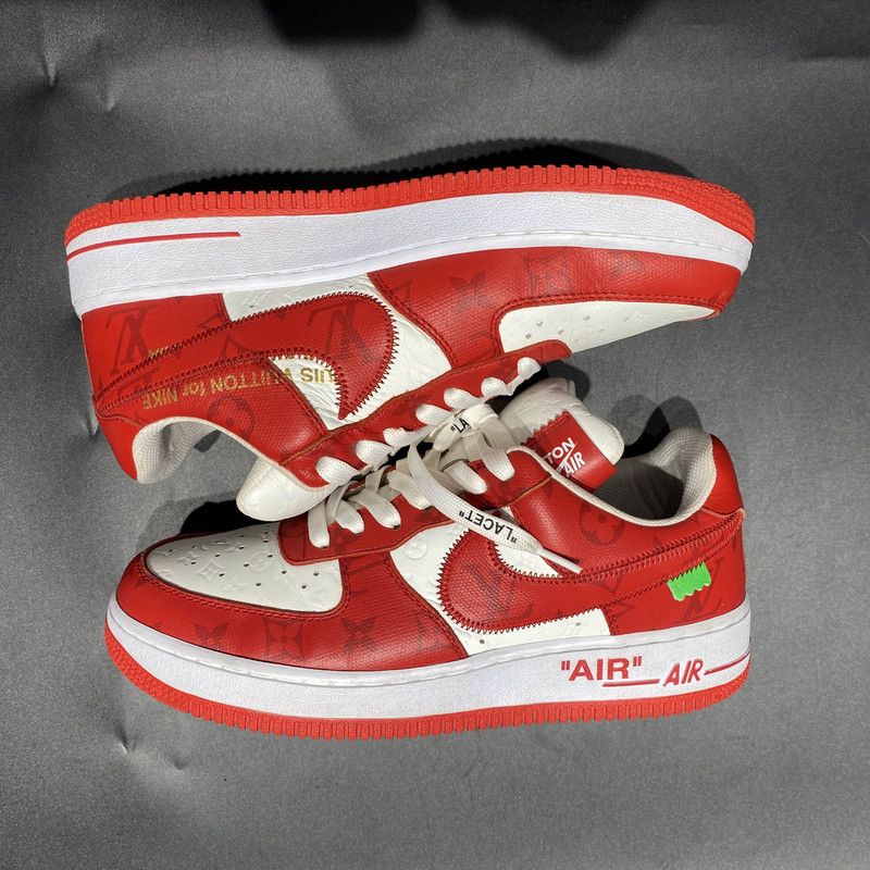 Louis Vuitton Nike x Louis Vuitton Red Air Force 1 Sneakers 0079 Size US 7.5 / EU 40-41 - 7 Thumbnail