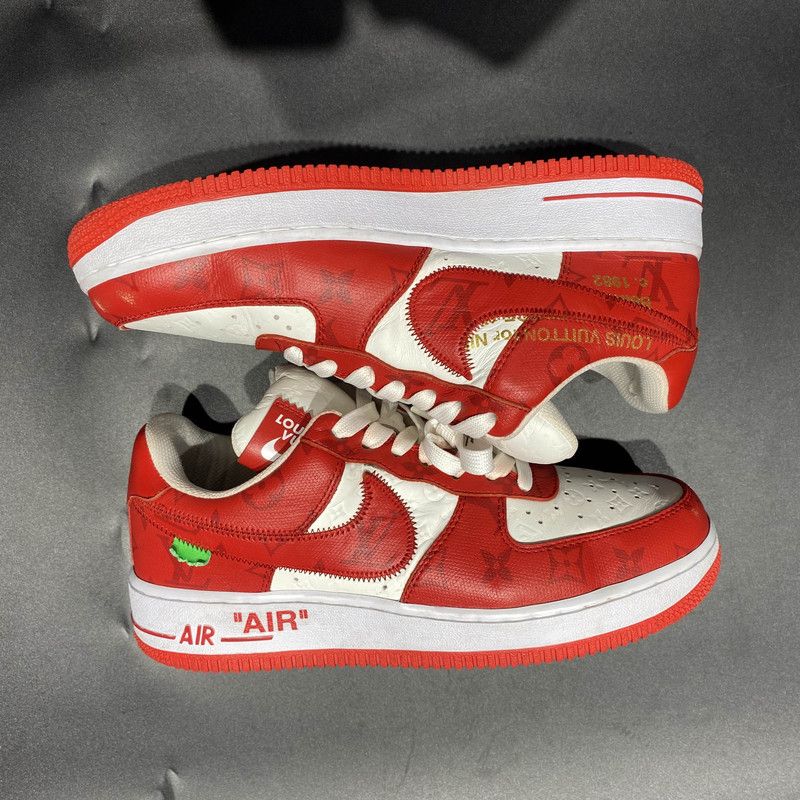 Louis Vuitton Nike x Louis Vuitton Red Air Force 1 Sneakers 0079 Size US 7.5 / EU 40-41 - 6 Thumbnail