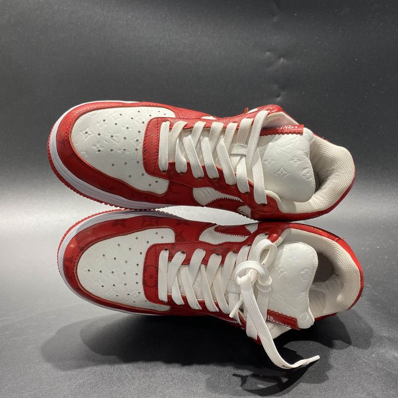 Louis Vuitton Nike x Louis Vuitton Red Air Force 1 Sneakers 0079 Size US 7.5 / EU 40-41 - 8 Thumbnail