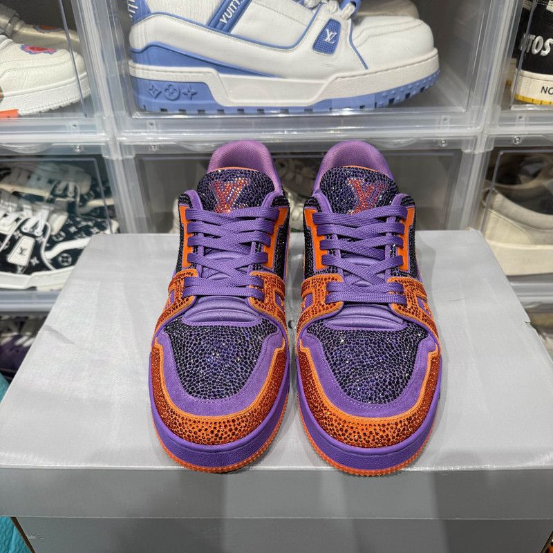 Louis Vuitton Louis Vuitton Stylish Low-Top Sneakers in Purple Orange 0079 Size US 8 / EU 41 - 2 Thumbnail