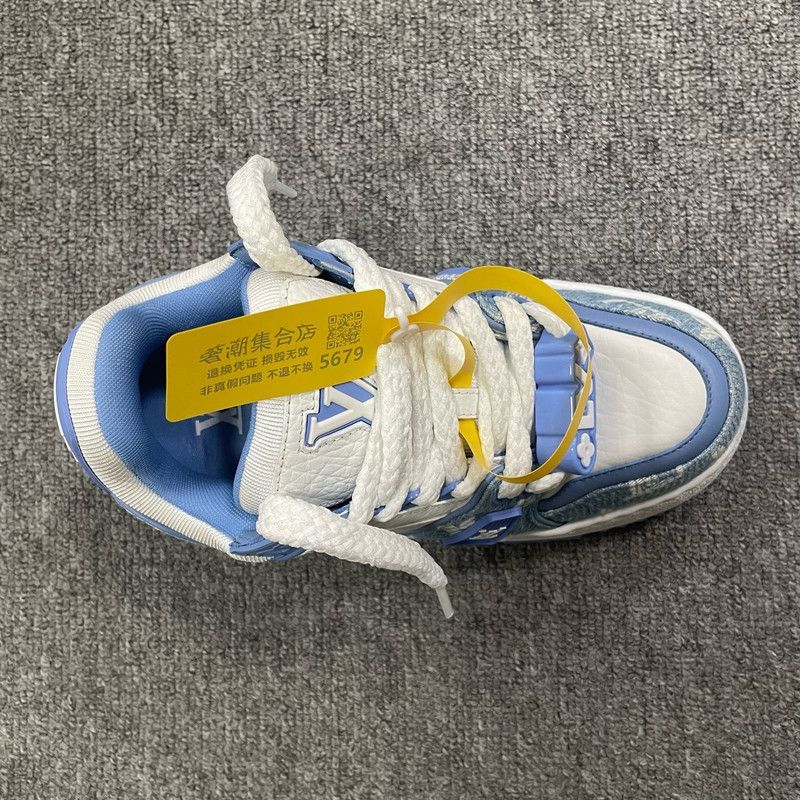Louis Vuitton Louis Vuitton Trainer Maxi Blue and White Sneakers 0079 Size US 6.5 / EU 39-40 - 8 Thumbnail