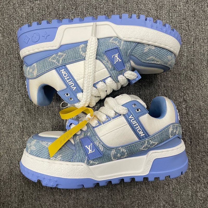 Louis Vuitton Louis Vuitton Trainer Maxi Blue and White Sneakers 0079 Size US 6.5 / EU 39-40 - 4 Thumbnail