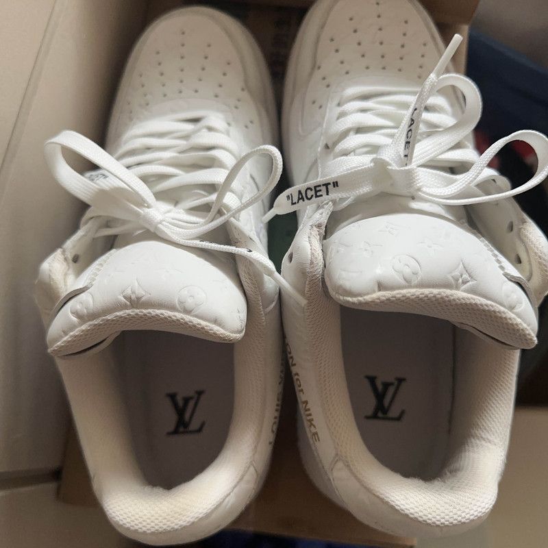 Louis Vuitton Nike x Louis Vuitton White Air Force 1 Low Sneakers 0079 Size US 8.5 / EU 41-42 - 9 Thumbnail
