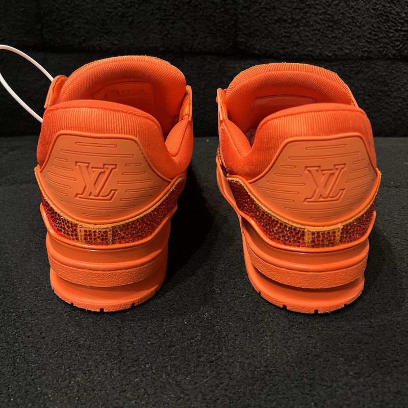 Louis Vuitton Louis Vuitton Orange Leather Low-Top Sneakers 0079 Size US 6.5 / EU 39-40 - 3 Thumbnail