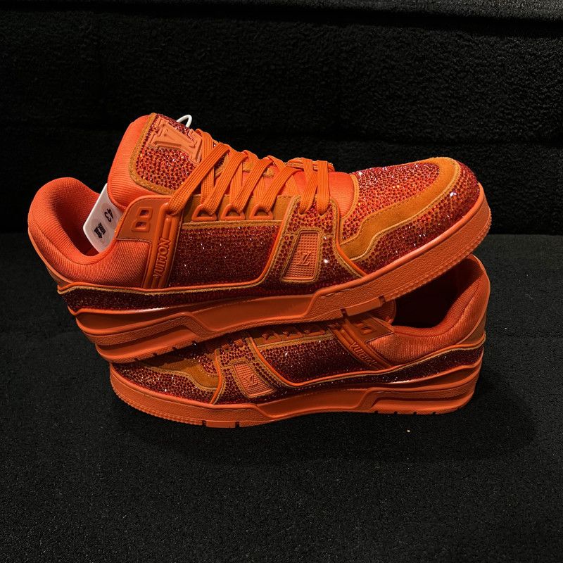 Louis Vuitton Louis Vuitton Orange Leather Low-Top Sneakers 0079 Size US 6.5 / EU 39-40 - 10 Thumbnail