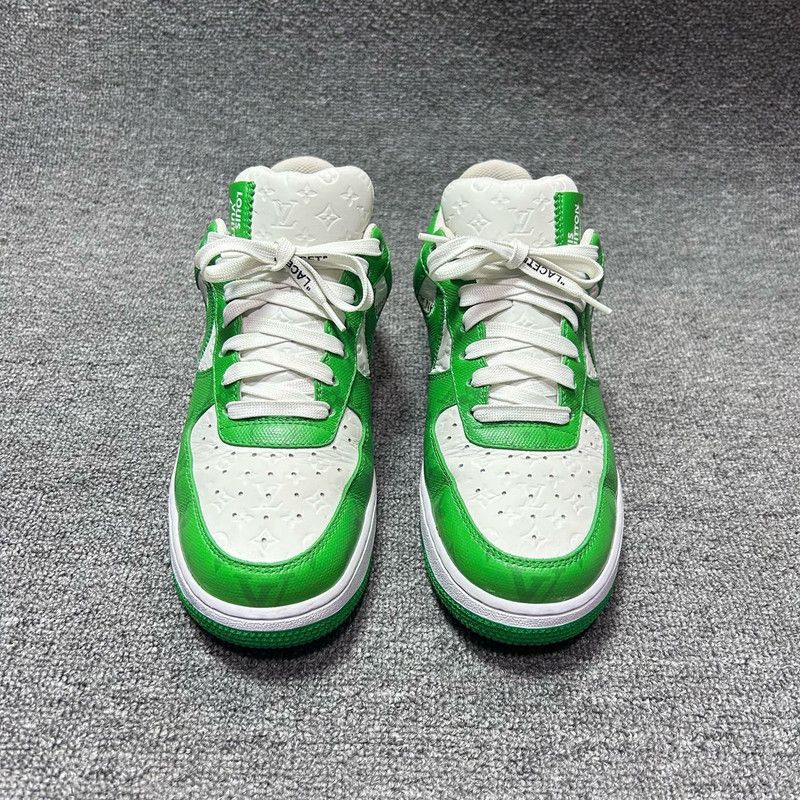 Louis Vuitton Nike x Louis Vuitton Air Force 1 Low Green 0079 Size US 7.5 / EU 40-41 - 4 Thumbnail