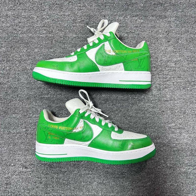 Louis Vuitton Nike x Louis Vuitton Air Force 1 Low Green 0079 Size US 7.5 / EU 40-41 - 3 Thumbnail