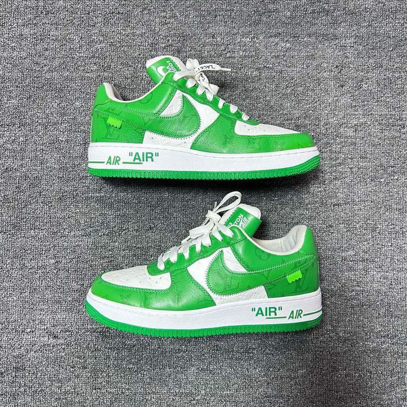 Louis Vuitton Nike x Louis Vuitton Air Force 1 Low Green 0079 Size US 7.5 / EU 40-41 - 2 Thumbnail