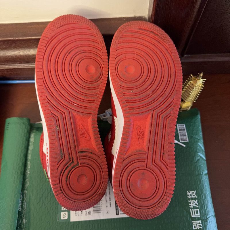 Louis Vuitton Nike x Louis Vuitton Red Air Force 1 Sneakers 0079 Size US 7 / EU 40 - 4 Thumbnail