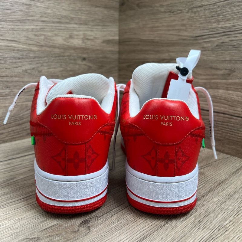 Louis Vuitton Nike x Louis Vuitton Red Air Force 1 Sneakers 0079 Size US 7.5 / EU 40-41 - 3 Thumbnail