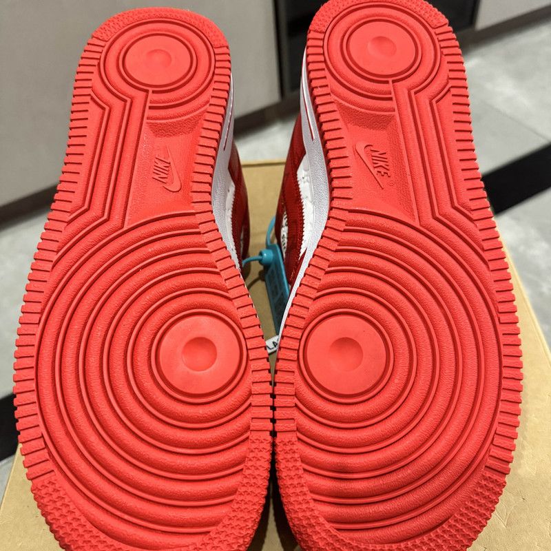 Louis Vuitton Louis Vuitton x Nike Air Force 1 Red Sneakers 0079 Size US 6.5 / EU 39-40 - 4 Thumbnail