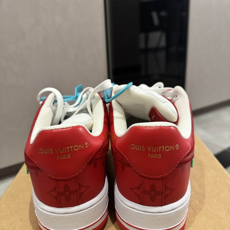 Louis Vuitton Louis Vuitton x Nike Air Force 1 Red Sneakers 0079 Size US 6.5 / EU 39-40 - 3 Thumbnail