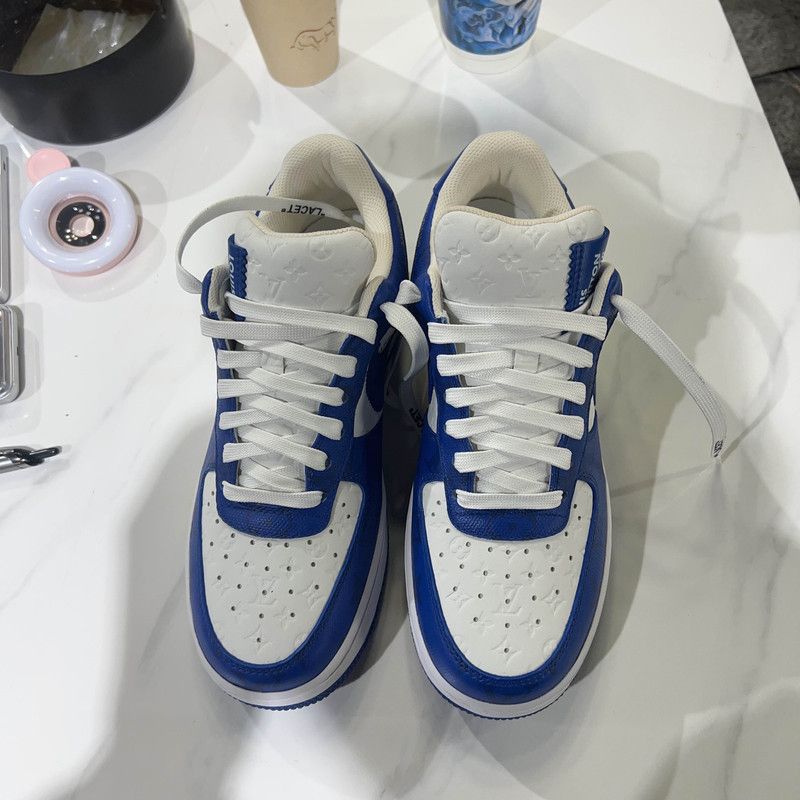 Louis Vuitton Nike x Louis Vuitton Air Force 1 Low Sneakers 0079 Size US 6.5 / EU 39-40 - 2 Thumbnail