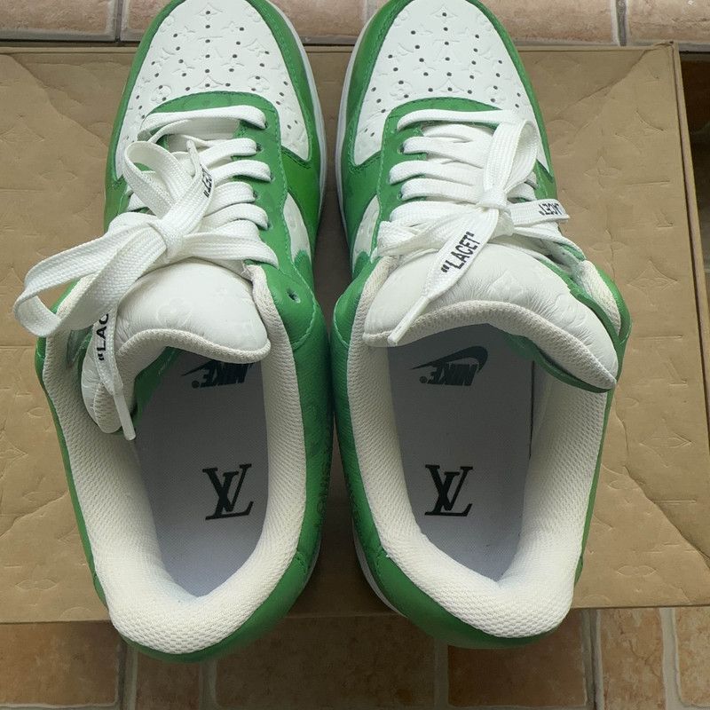 Louis Vuitton Nike x Louis Vuitton Air Force 1 Low Sneakers Green 0079 Size US 8.5 / EU 41-42 - 7 Thumbnail