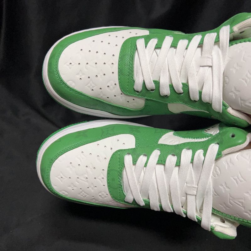 Louis Vuitton Nike x Louis Vuitton Air Force 1 Green Sneakers 0079 Size US 9.5 / EU 42-43 - 8 Thumbnail
