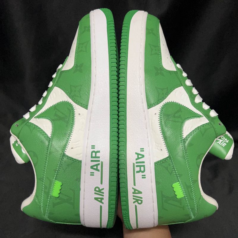 Louis Vuitton Nike x Louis Vuitton Air Force 1 Green Sneakers 0079 Size US 9.5 / EU 42-43 - 10 Thumbnail