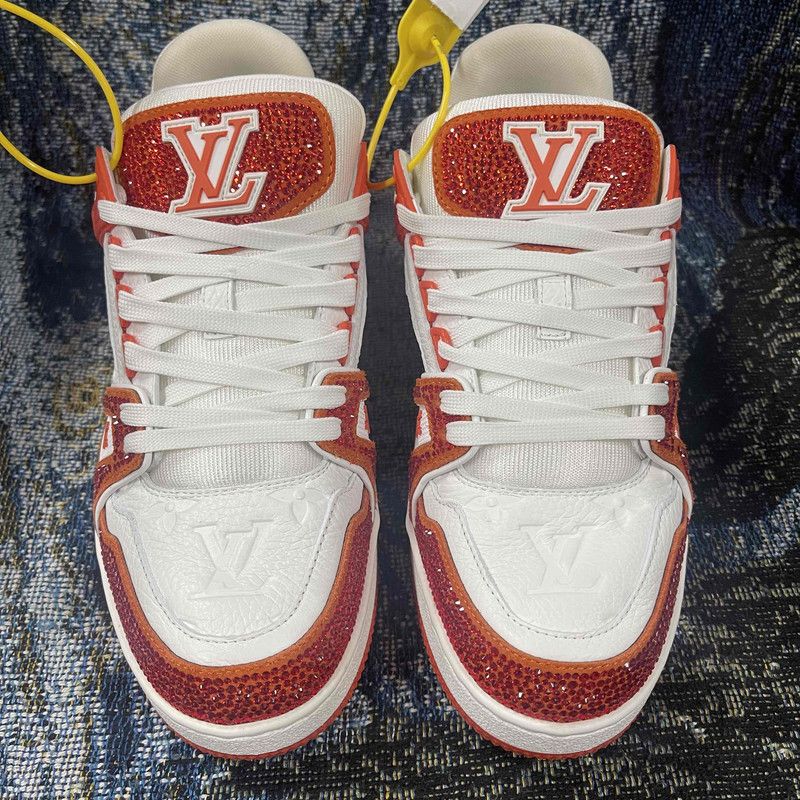Louis Vuitton Louis Vuitton Orange Low-Top Trainer Sneakers 0079 Size US 8.5 / EU 41-42 - 2 Thumbnail