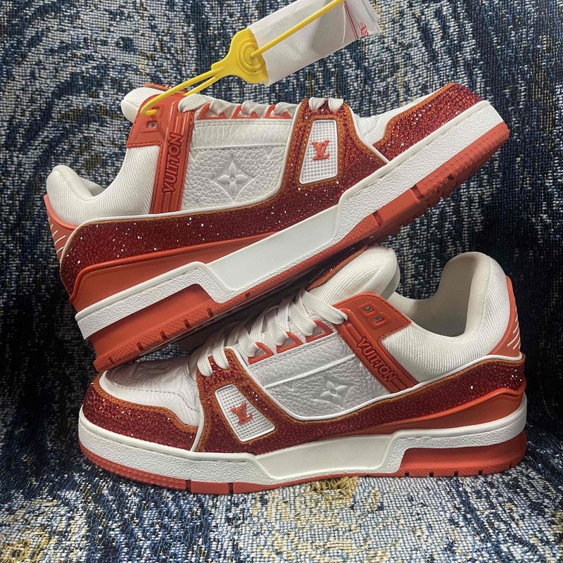 Louis Vuitton Louis Vuitton Orange Low-Top Trainer Sneakers 0079 Size US 8.5 / EU 41-42 - 7 Thumbnail