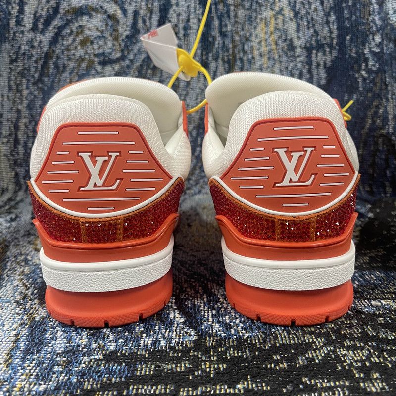 Louis Vuitton Louis Vuitton Orange Low-Top Trainer Sneakers 0079 Size US 8.5 / EU 41-42 - 3 Thumbnail