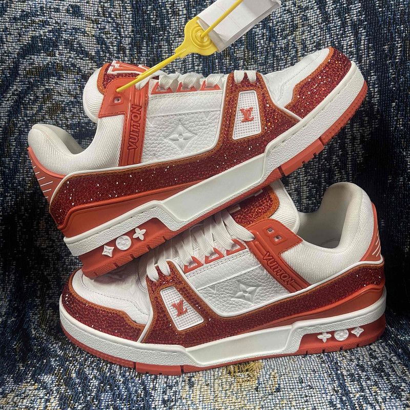 Louis Vuitton Louis Vuitton Orange Low-Top Trainer Sneakers 0079 Size US 8.5 / EU 41-42 - 10 Thumbnail