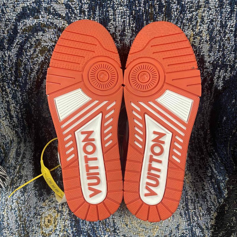 Louis Vuitton Louis Vuitton Orange Low-Top Trainer Sneakers 0079 Size US 8.5 / EU 41-42 - 4 Thumbnail