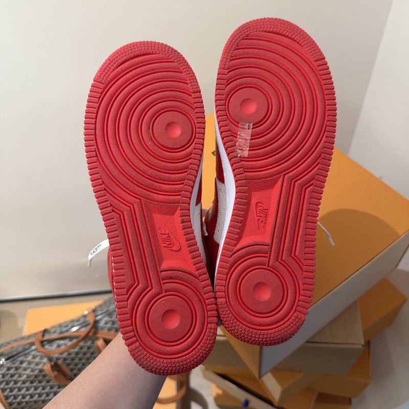 Louis Vuitton Louis Vuitton Nike Air Force 1 Red Sneakers 0079 Size US 8.5 / EU 41-42 - 4 Thumbnail