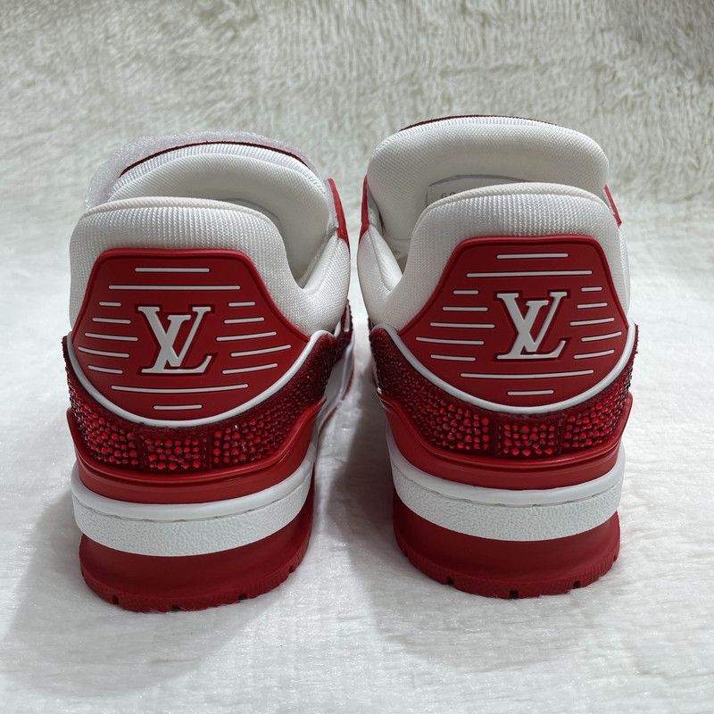 Louis Vuitton Louis Vuitton Red and White Trainer Sneakers 0079 Size US 8.5 / EU 41-42 - 3 Thumbnail