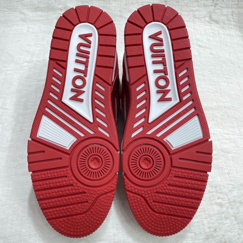 Louis Vuitton Louis Vuitton Red and White Trainer Sneakers 0079 Size US 8.5 / EU 41-42 - 4 Thumbnail
