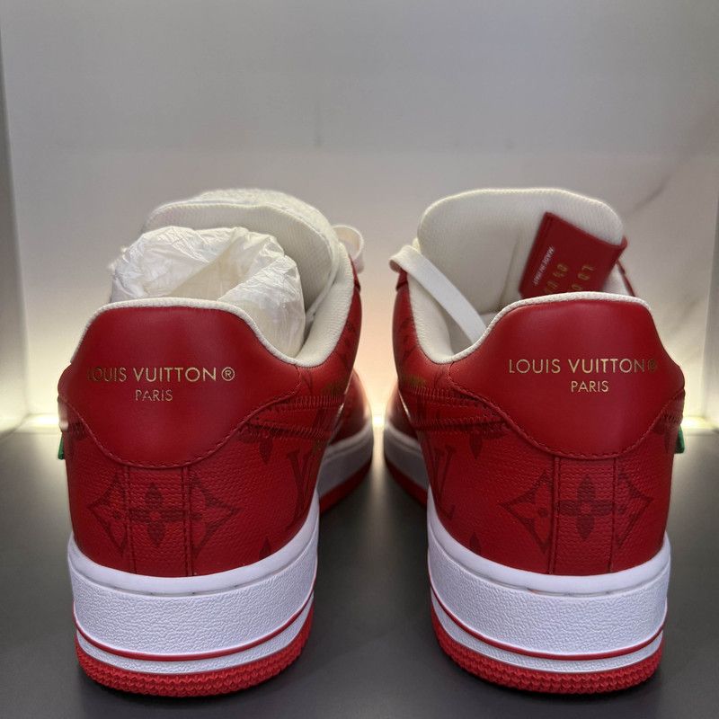 Louis Vuitton Nike x Louis Vuitton Red Air Force 1 Sneakers 0079 Size US 8.5 / EU 41-42 - 3 Thumbnail