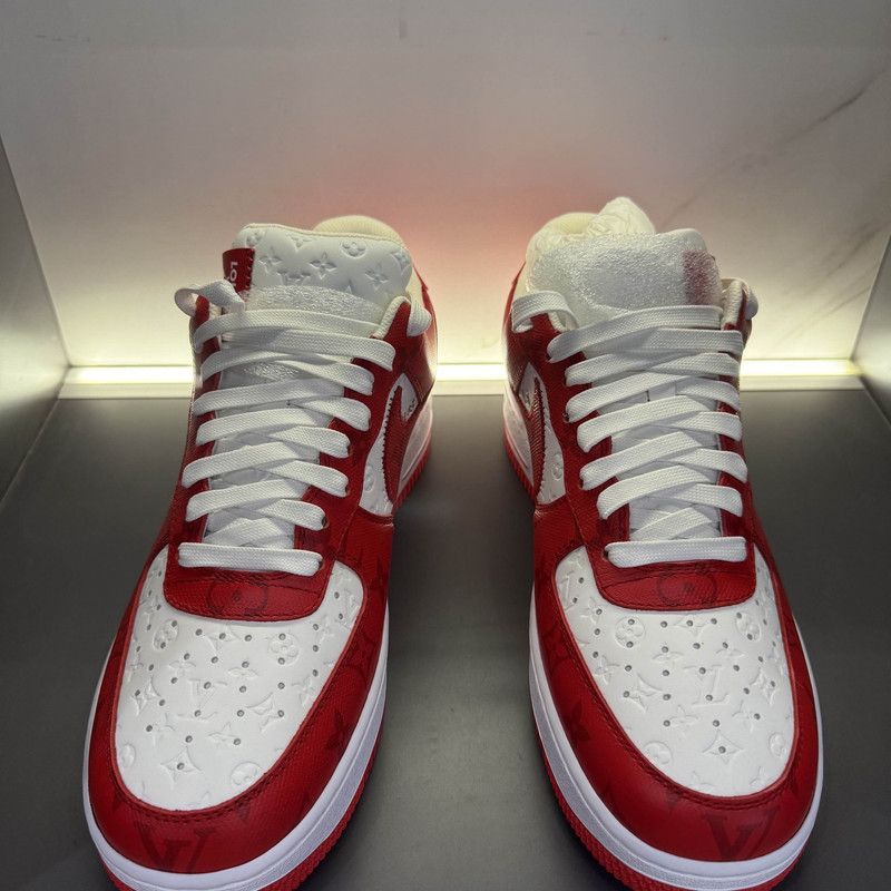 Louis Vuitton Nike x Louis Vuitton Red Air Force 1 Sneakers 0079 Size US 8.5 / EU 41-42 - 2 Thumbnail