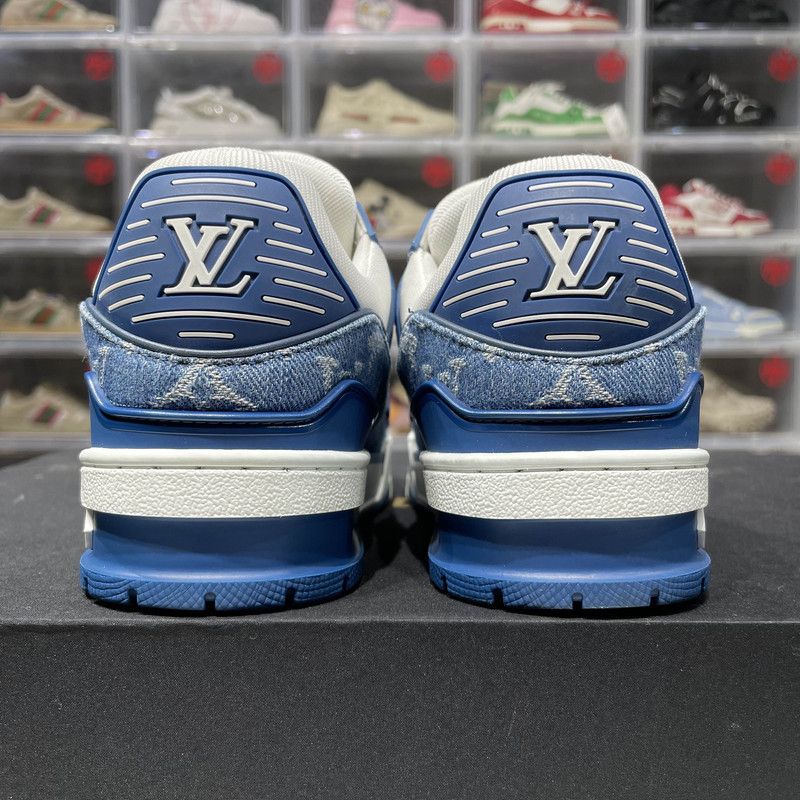 Louis Vuitton Louis Vuitton Stylish Blue and White Low-top Sneakers 0079 Size US 5 / IT 35 - 3 Thumbnail