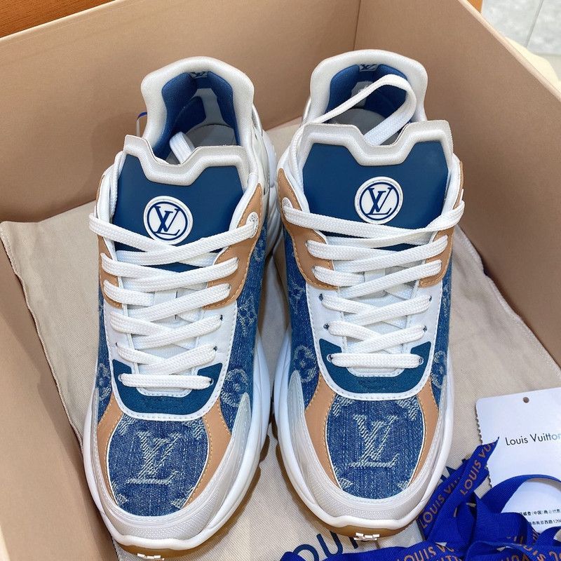 Louis Vuitton Louis Vuitton Run 55 Blue Low-Top Sneakers 0079 Size US 6 / IT 36 - 4 Thumbnail