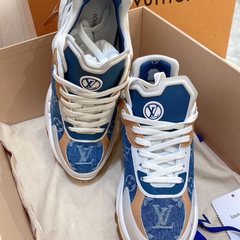 Louis Vuitton Louis Vuitton Run 55 Blue Low-Top Sneakers 0079 Size US 6 / IT 36 - 2 Thumbnail