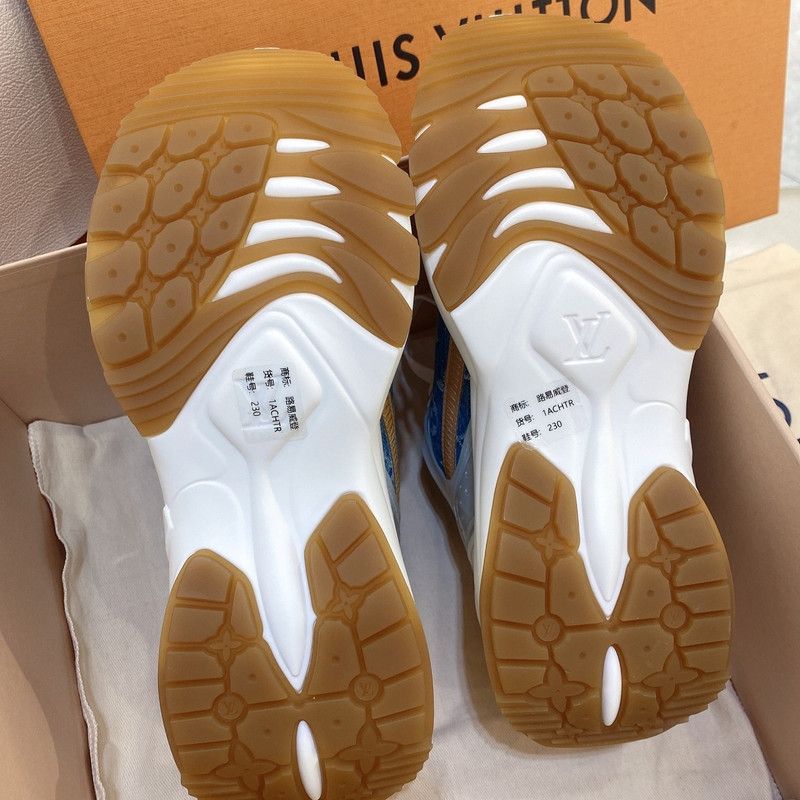 Louis Vuitton Louis Vuitton Run 55 Blue Low-Top Sneakers 0079 Size US 6 / IT 36 - 6 Thumbnail