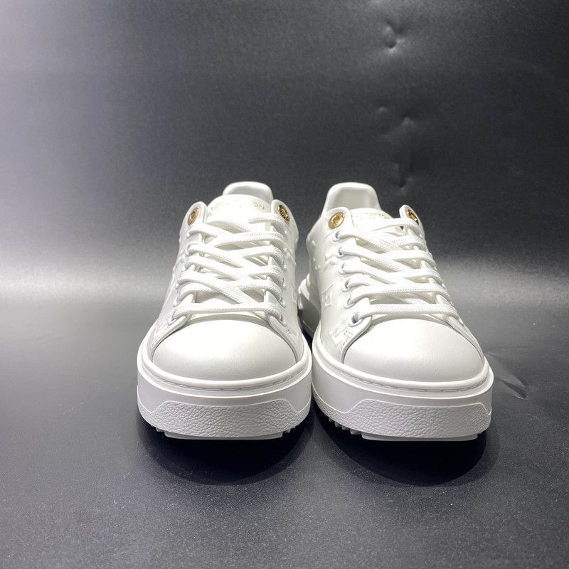 Louis Vuitton Louis Vuitton Time Out White Leather Sneakers 0079 Size US 5 / IT 35 - 2 Thumbnail