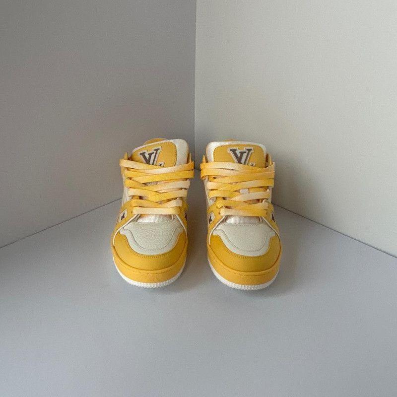 Louis Vuitton Louis Vuitton Yellow and White Low-Top Trainers 0079 Size US 5 / IT 35 - 3 Thumbnail