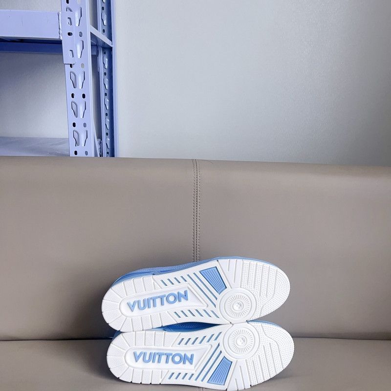 Louis Vuitton Louis Vuitton Blue Trainer Low-Top Sneakers for Women 0079 Size US 10 / IT 40 - 4 Thumbnail
