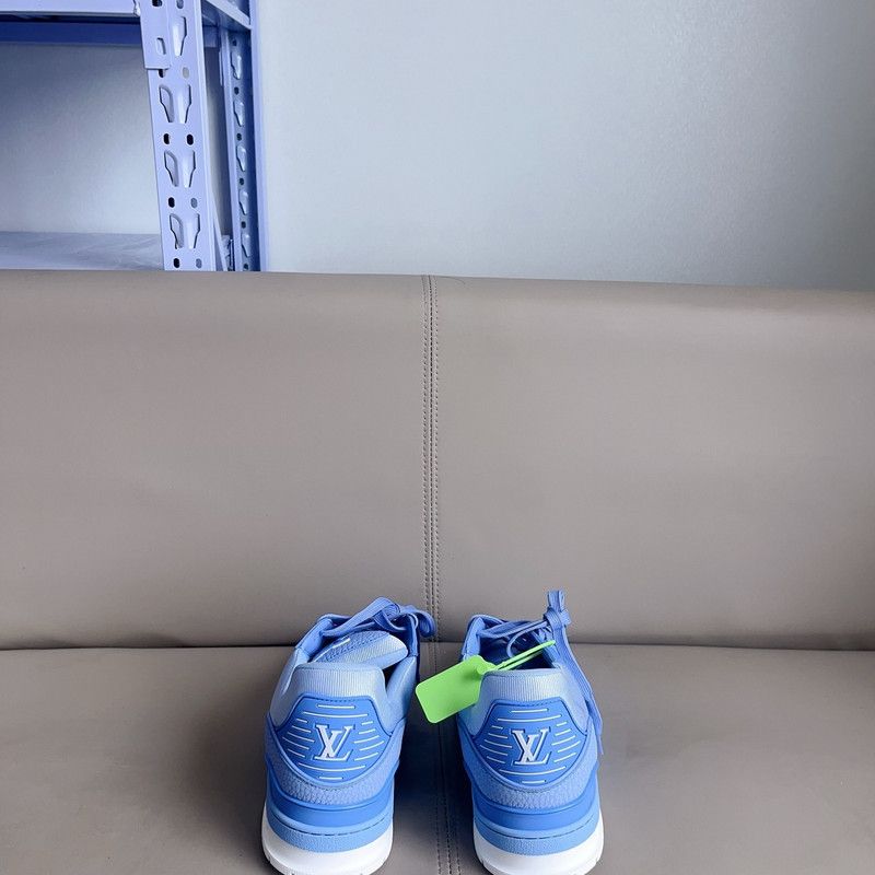 Louis Vuitton Louis Vuitton Blue Trainer Low-Top Sneakers for Women 0079 Size US 10 / IT 40 - 3 Thumbnail