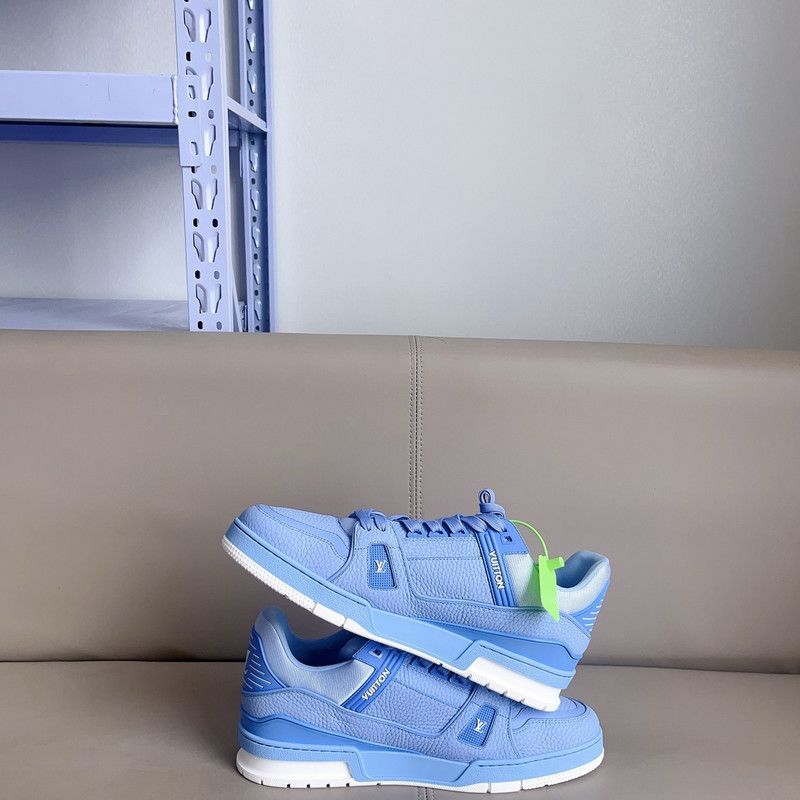 Louis Vuitton Louis Vuitton Blue Trainer Low-Top Sneakers for Women 0079 Size US 10 / IT 40 - 7 Thumbnail