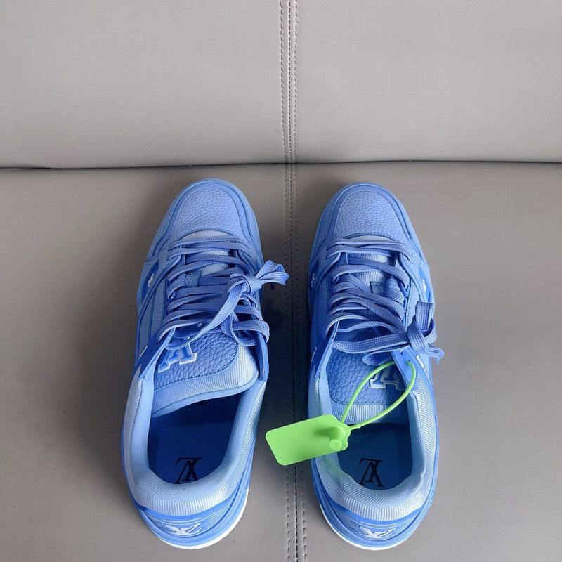 Louis Vuitton Louis Vuitton Blue Trainer Low-Top Sneakers for Women 0079 Size US 10 / IT 40 - 6 Thumbnail
