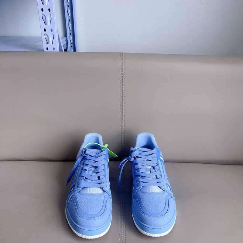 Louis Vuitton Louis Vuitton Blue Trainer Low-Top Sneakers for Women 0079 Size US 10 / IT 40 - 2 Thumbnail